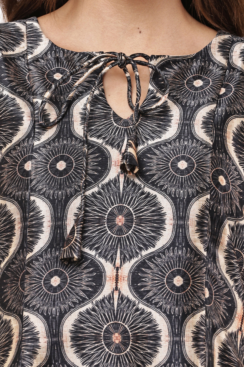 Women Black & Beige Ethnic Motifs Printed Kurta with Palazzo & Dupatta