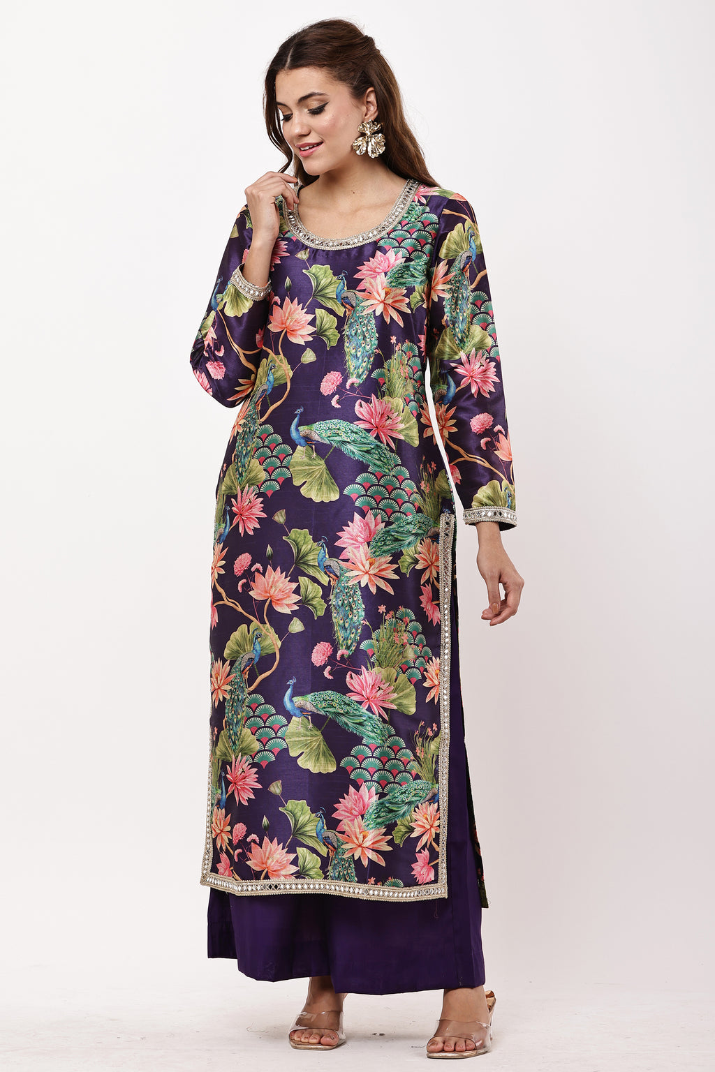 Women Black & Beige Ethnic Motifs Printed Kurta with Palazzos & Dupatta