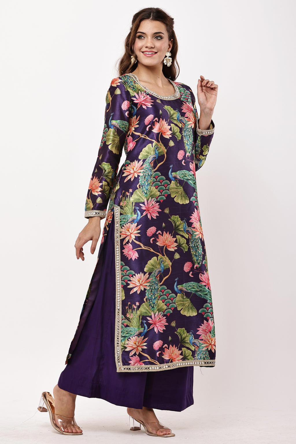 Women Black & Beige Ethnic Motifs Printed Kurta with Palazzos & Dupatta