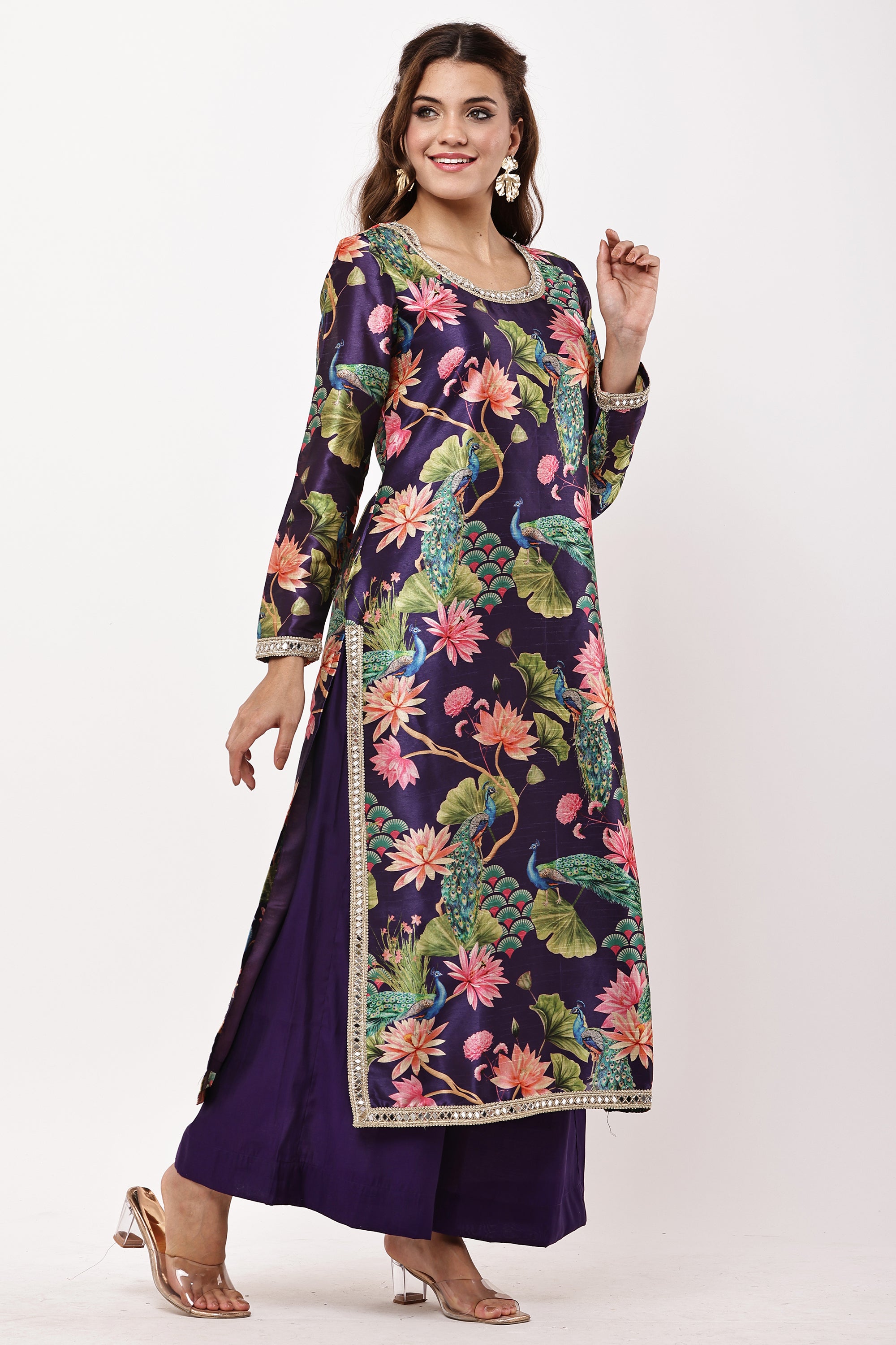 Women Black & Beige Ethnic Motifs Printed Kurta with Palazzos & Dupatta
