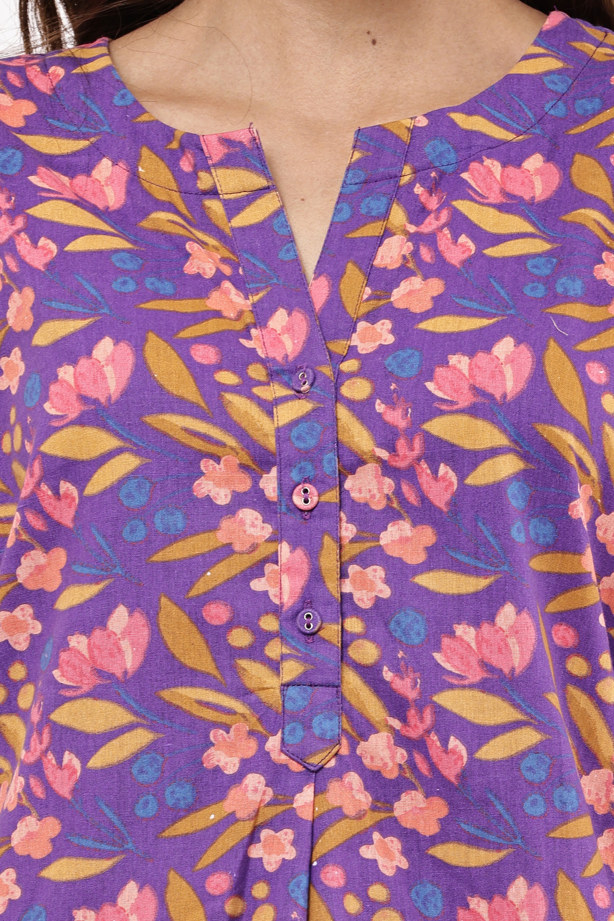 Floral Printed Purple Co-ord Set