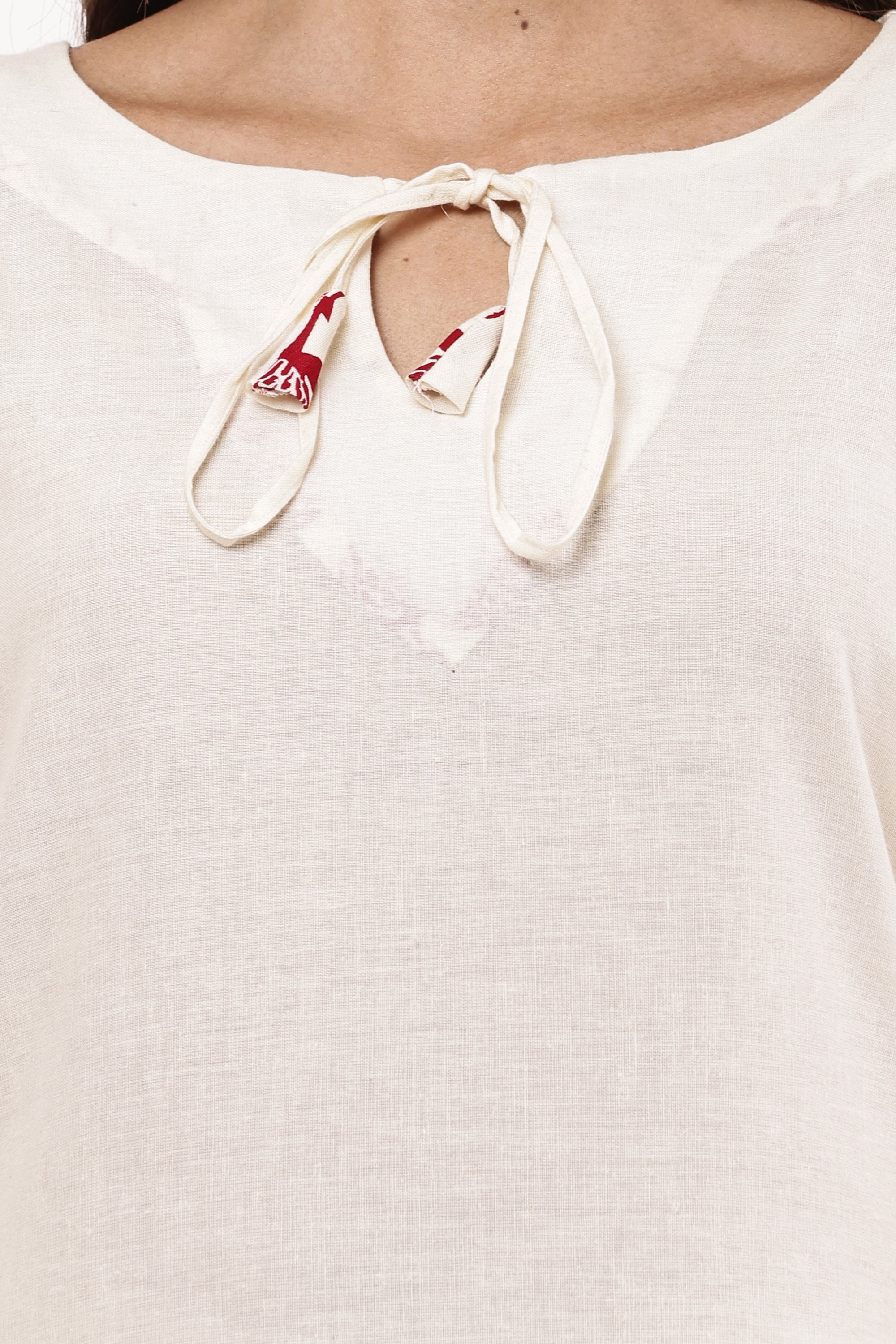 Women Off-White & Maroon Floral Printed A-Line Co-ord Set